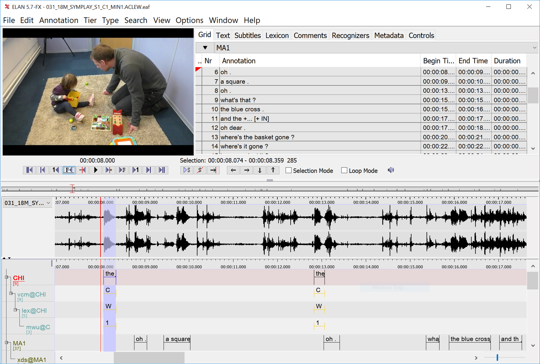 screenshot of ELAN